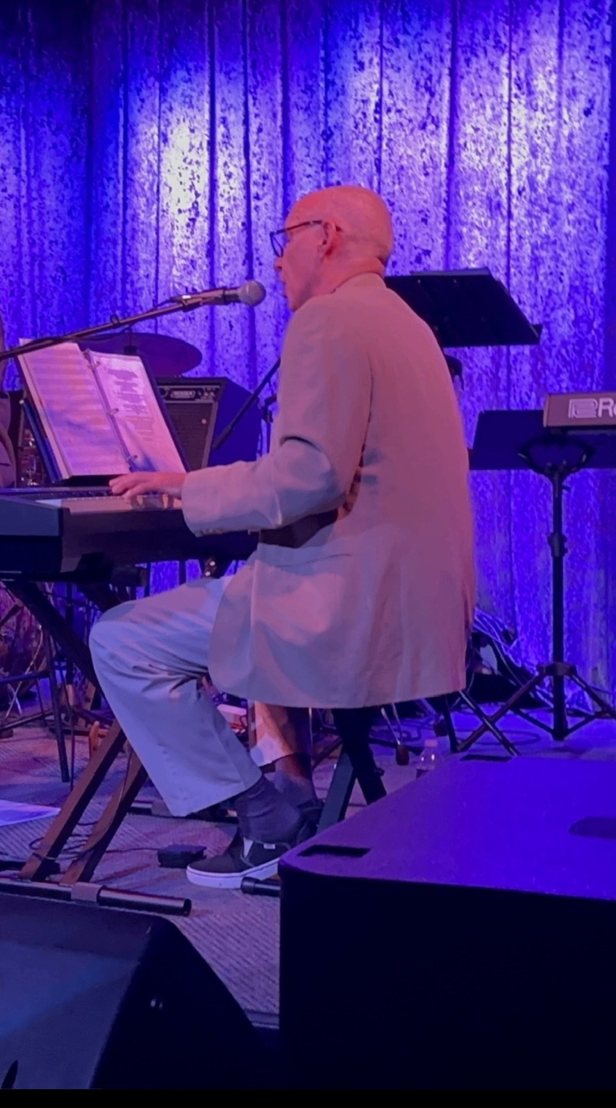 Rick Gabe at the keys during a concert